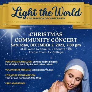 Light the World Christmas Community Concert Flyer